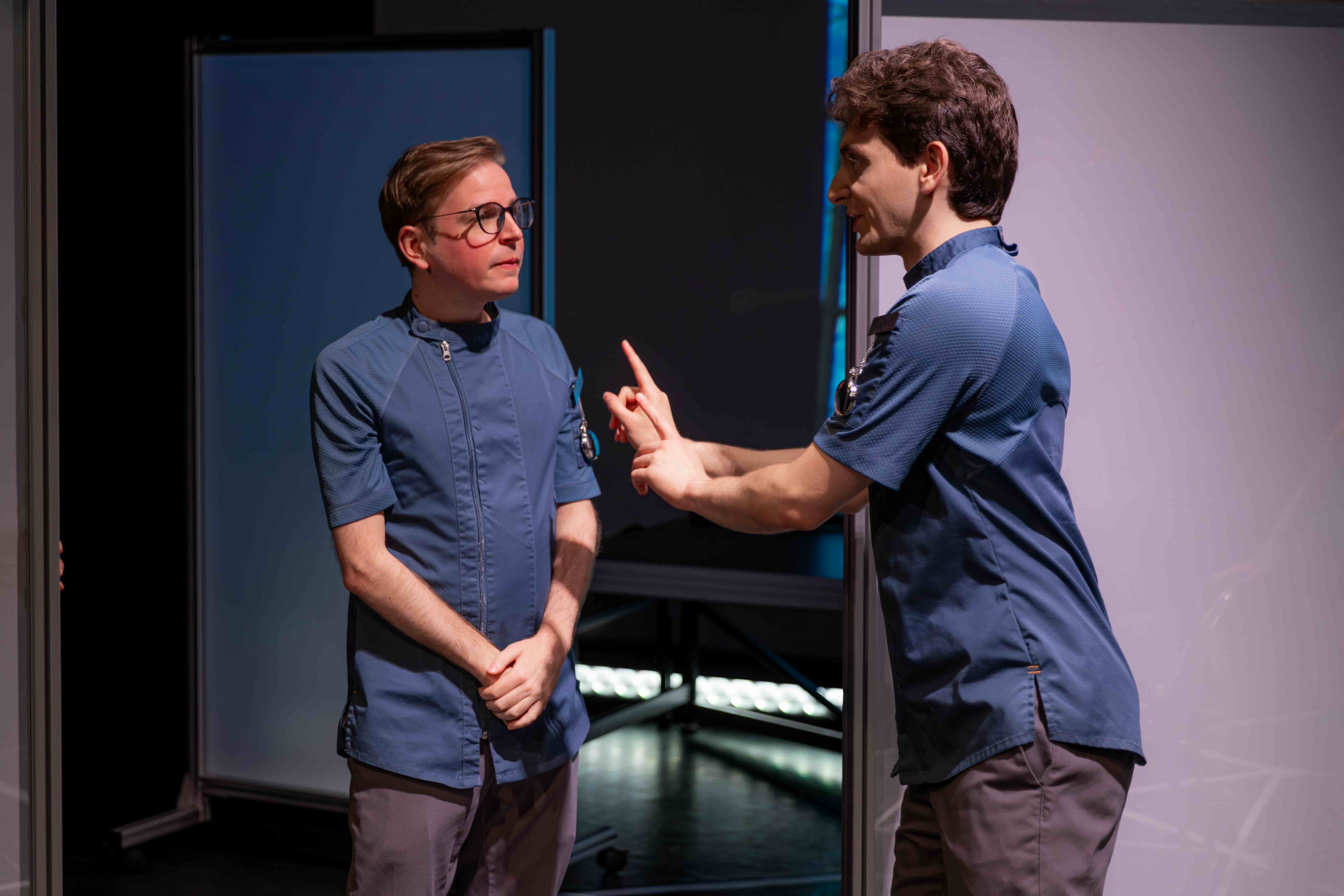  John Teresi as Neighbor and Aaron Greenberg as D-503. 