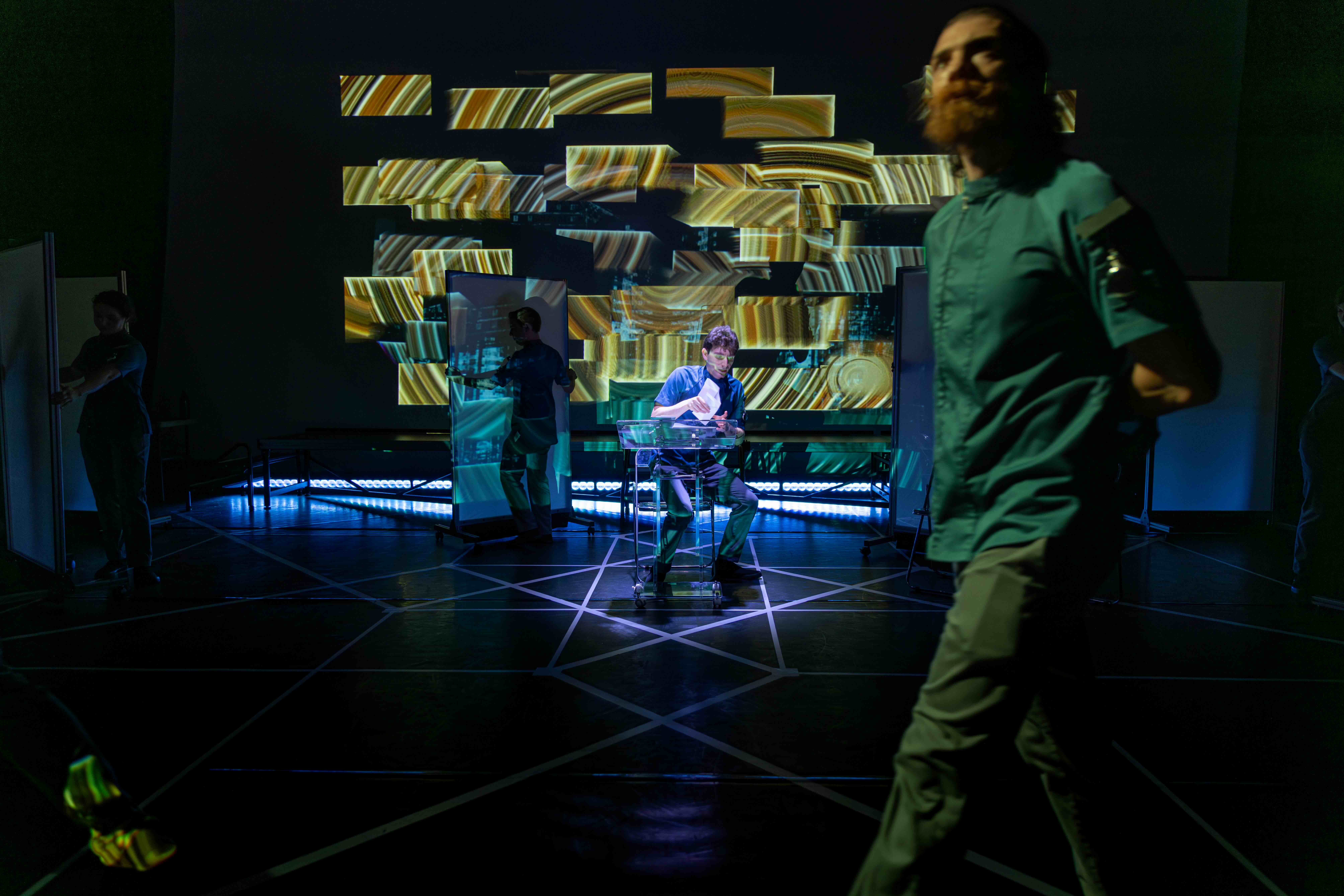  Aaron Greenberg as D-503 and Ian Cramer as S-4711. 